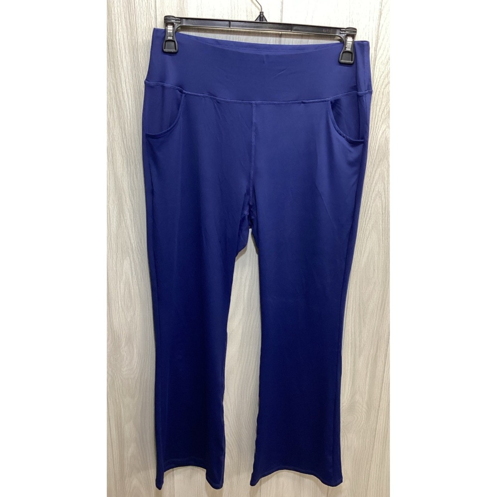 UNBRANDED Women's (Size 1XL) Pull On Leggings Pockets Stretch Blue